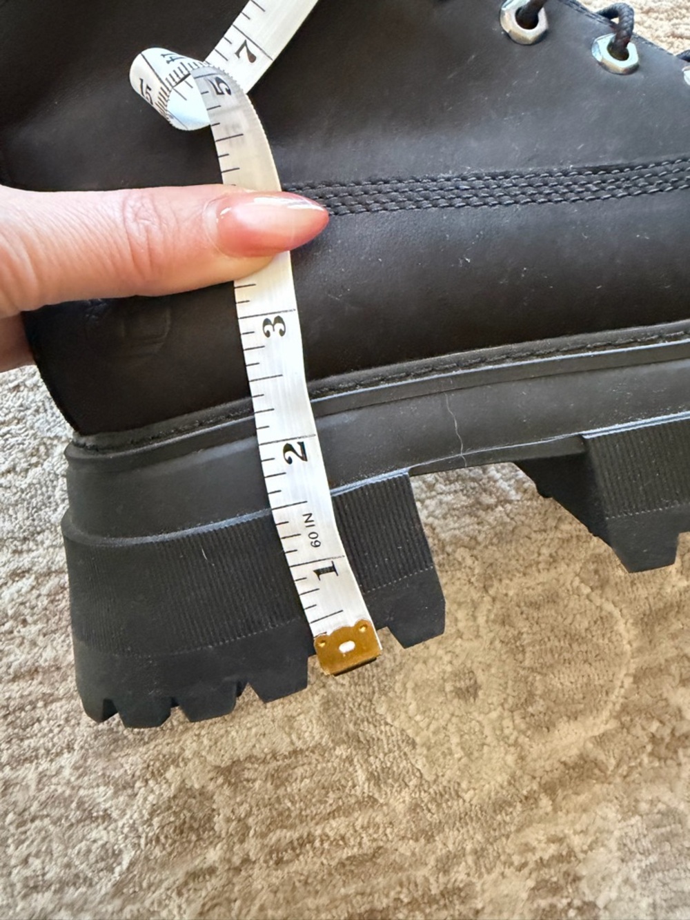 Women's Black Timberland Platform Boots - Picture 11 of 13